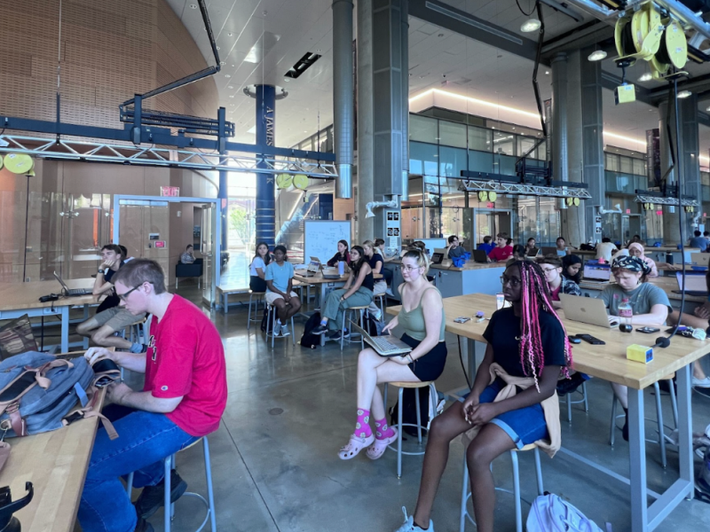 Students at the Python workshop